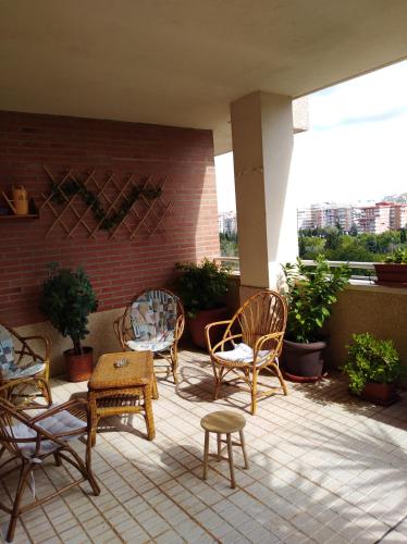 A balcony or terrace at Apartamento Turístico Príncipe Cáceres AT-CC-00415