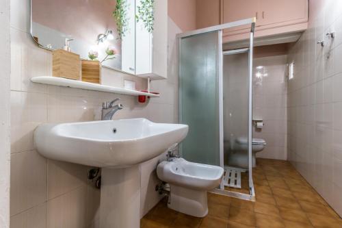 ein Bad mit einem Waschbecken und einem WC in der Unterkunft Wine Apartments Florence Sangiovese in Florenz
