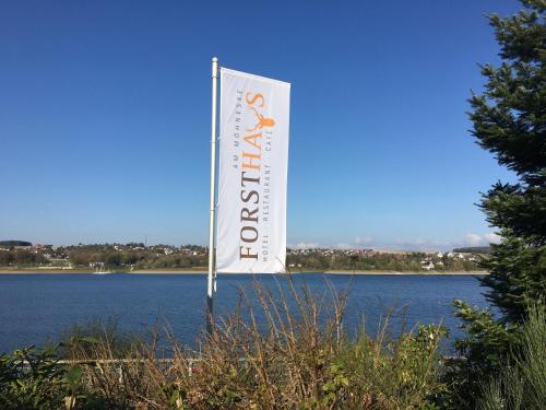 a banner on the side of a lake at Forsthaus am Möhnesee in Möhnesee