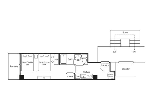 a floor plan of a house at Elizabeth Garden Shinsaibashi in Osaka