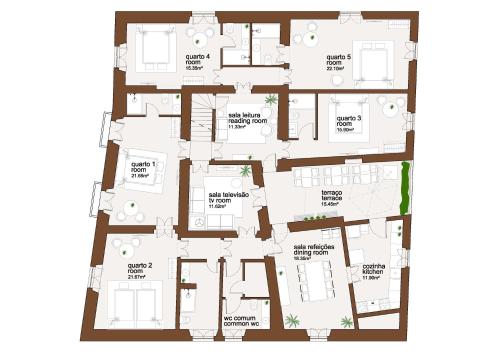 a floor plan of a house at Lavradores Boutique Guesthouse in Évora