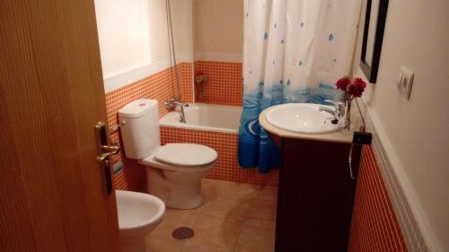 シエラネバダにあるGRAN SIERRALACANtのバスルーム(トイレ、洗面台、バスタブ付)