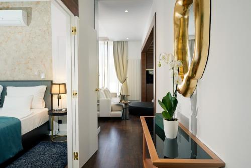 Krevet ili kreveti u jedinici u okviru objekta Hotel Majestic