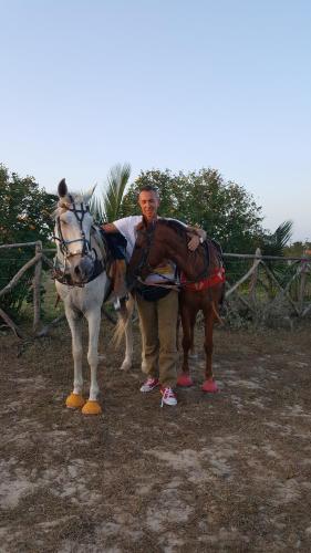 a man standing next to a horse at Miss Penelope in Prea