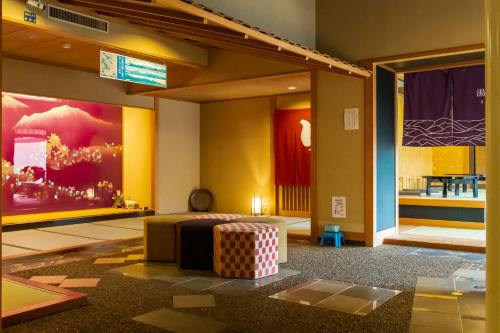 Χώρος καθιστικού στο Kurobe View Hotel