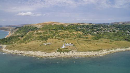 an aerial view of an island in the ocean at The Old Signal House in Niton