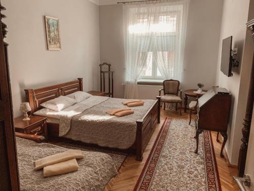 Postel nebo postele na pokoji v ubytování Kurnakh Apartment