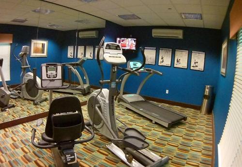 a gym with several exercise bikes in a room at Holiday Inn Express & Suites Lubbock Southwest – Wolfforth by IHG in Lubbock