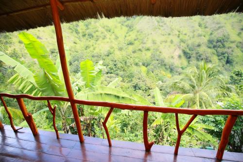 a view from a window of a jungle at Mount Wood Star in Ella