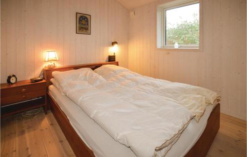 een groot bed in een kamer met een raam bij Cozy Home In Borre With House A Panoramic View in Borre