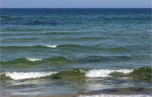 a view of the ocean with small waves at Rosenhavet in Vejby
