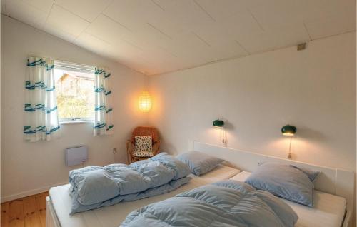 1 dormitorio con 2 camas y ventana en Lovely Home In Kalundborg With Kitchen, en Bjørnstrup