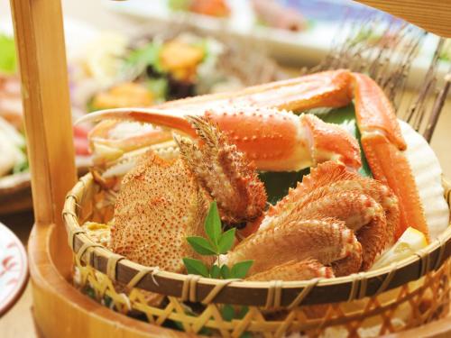 a basket filled with different types of food at Hanamomiji in Jozankei