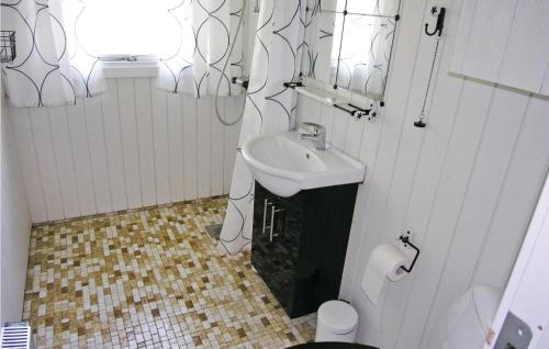 GlesborgにあるLovely Home In Glesborg With Wifiのバスルーム(洗面台、トイレ付)