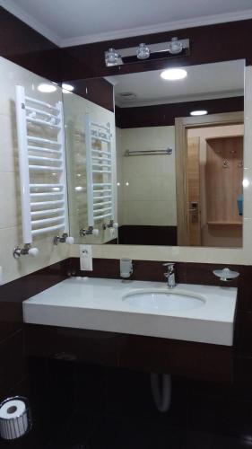 a bathroom with a sink and a mirror at Orbi Palace - Orbi Deluxe in Bakuriani