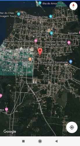 a map of a city with pink and blue dots at Alter do chão Caribe do Norte in Alter do Chao