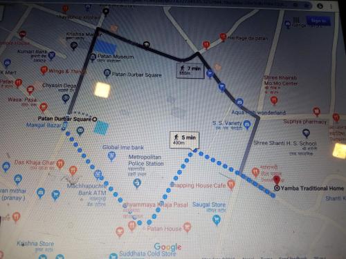 a close up of a map of the subway at Yamba Traditional Home in Pātan