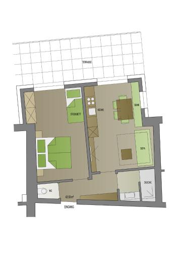 a floor plan of a building at Wally Berg-Appartements in Zams