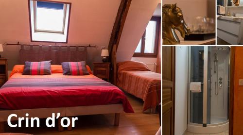 Llit o llits en una habitació de Chambres d'Hôtes La Ferme du Bout de la Ville