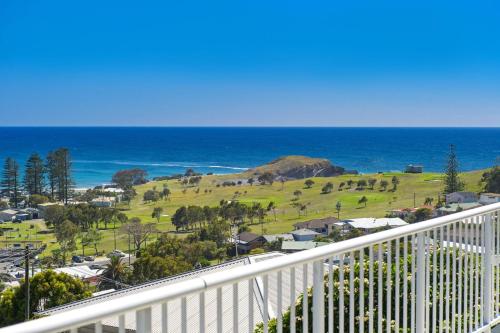 a view of the ocean from a balcony at La Mer, 19 Dulconghi Street in Crescent Head