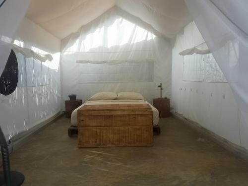 A bed or beds in a room at El Nómada Hostel