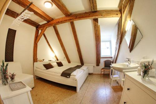 Cama o camas de una habitación en Hostel Einkorn