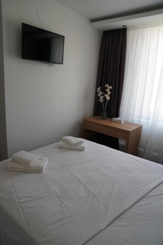 Postel nebo postele na pokoji v ubytování Millrather Brauhaus