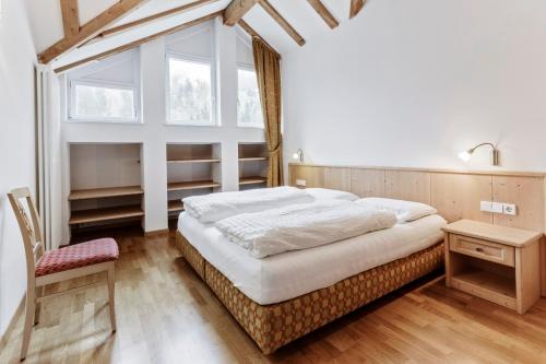 a bedroom with a large bed and a window at Apartments Petlin in Ortisei