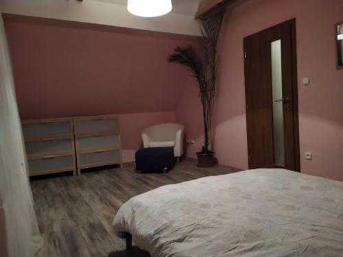 A bed or beds in a room at Luxury accommodation near Prague airport