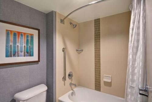 a bathroom with a tub and a toilet and a shower at Hyatt Place Birmingham/Hoover in Hoover