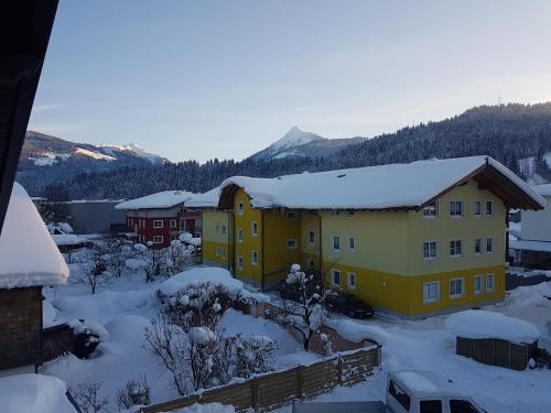 a group of buildings with snow on the roofs at Appartement Sami in Altenmarkt im Pongau
