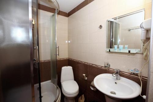 Koupelna v ubytování Hotel Isaka