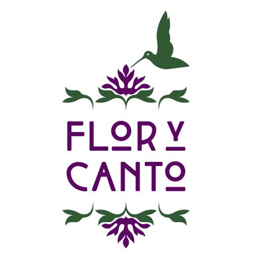a bird flying over a flower and the words flory campo at Hotel Concierge Flor y Canto in Tepoztlán
