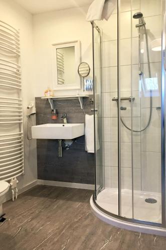 Bilik mandi di Landhotel Baumanns Hof