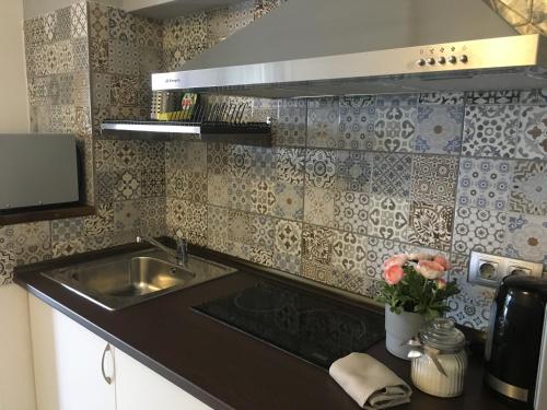 a kitchen with a sink and a counter top at Casa Doramas VV in Las Palmas de Gran Canaria
