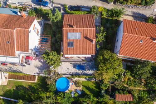 an overhead view of a house with red roofs at Dramalj Queen in Dramalj