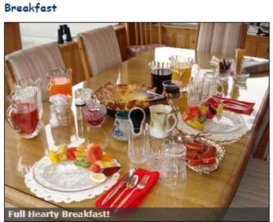 Možnosti snídaně pro hosty v ubytování Breyhouse B&B