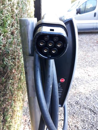 a close up of a pay phone on a street at B&B Appartementen Engelenhof in Stevensweert