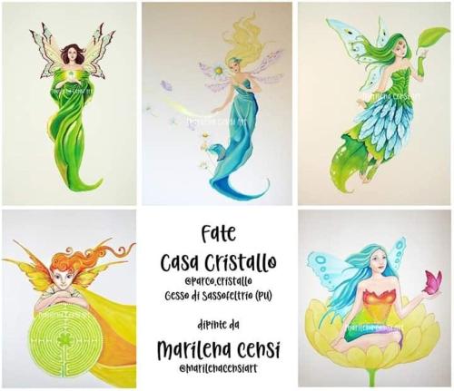 a set of four stickers of a mermaid at Casa Cristallo in Gesso
