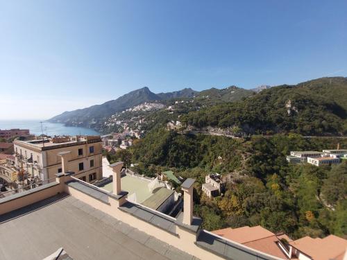 a view from the roof of a building with a mountain at Casa Panorama Amalfi Coast in Vietri sul Mare