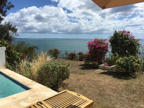 a swimming pool with a view of the ocean at THE VILLAS at THE HORNED DORSET PRIMAVERA in Rincon