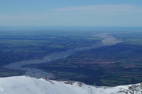 a view from the top of a snow covered mountain at Taylors Motel in Ashburton