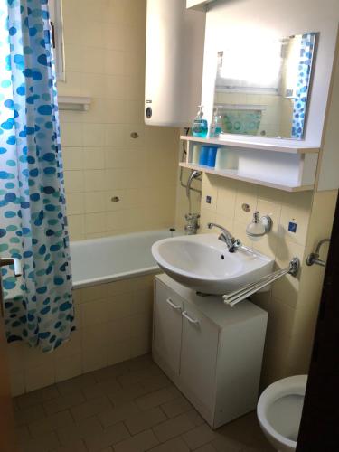 Phòng tắm tại Retro apartments Kaninska vas