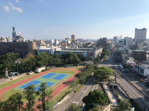 an aerial view of a city with a park at 星霖之家 in Taichung
