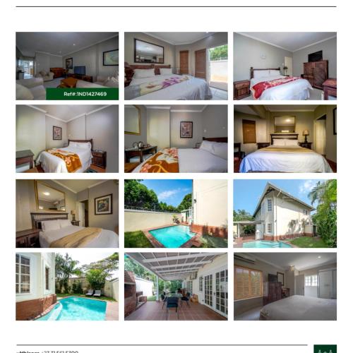 un collage de fotos de una habitación de hotel y una piscina en Mount Edgecombe Guest House, en Mount Edgecombe