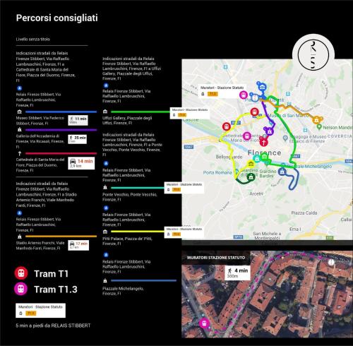 a screenshot of a website with a map at Relais Stibbert Florence in Florence