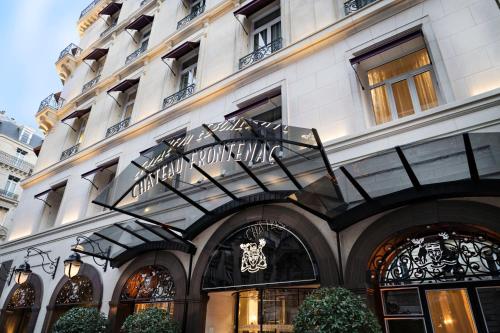 a building with a sign on the front of it at Hôtel Château Frontenac in Paris