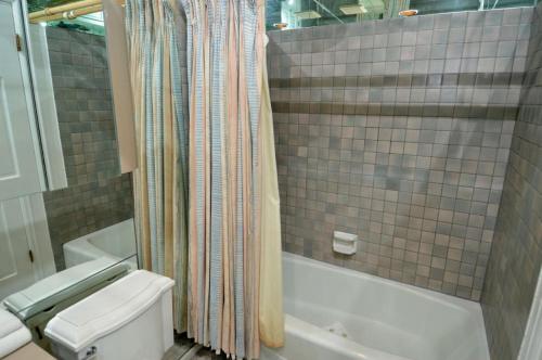 a bathroom with a toilet and a tub and a shower at Durant Unit B202, Spacious Condo with Great Views, Excellent Location 2 Blocks to Ski Slopes in Aspen