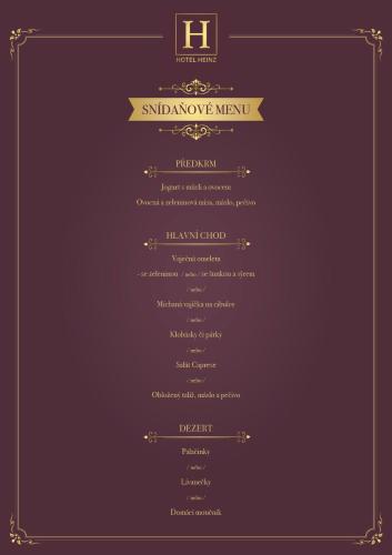 a menu for a sandwichmasters manual with a black background at VIP suite hotel Heinz in Dobříš