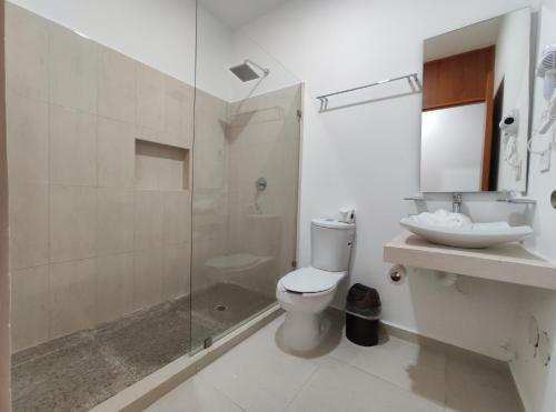 Koupelna v ubytování Kai Hotel